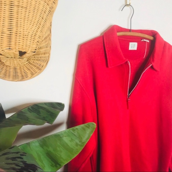 vsco 90s GAP red oversized boyfriend pullover - Picture 3 of 5